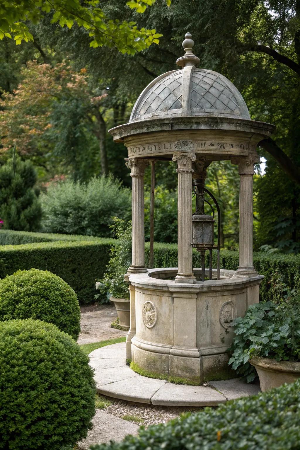An elegant stone look adds timeless sophistication.