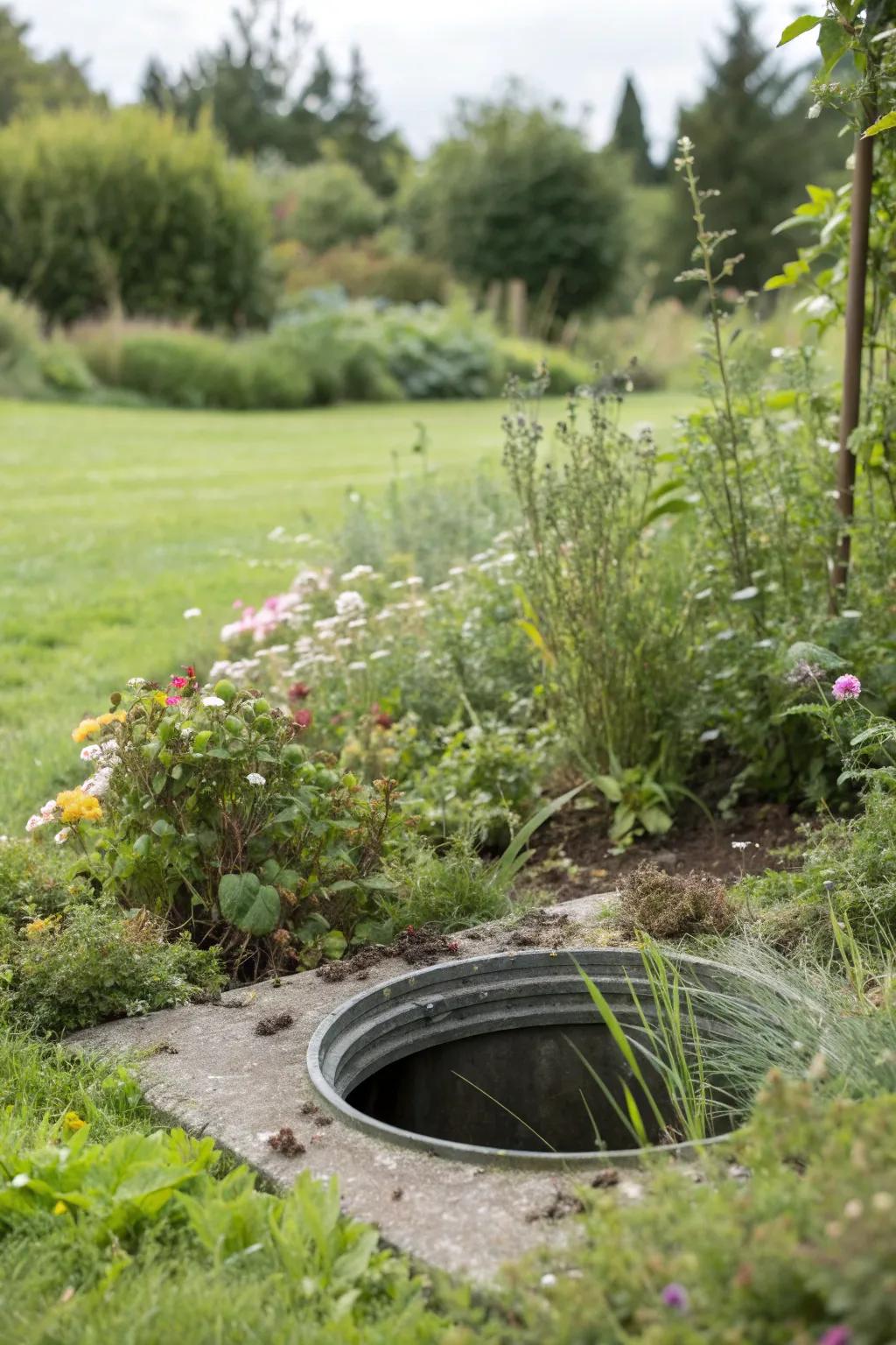 Catch basins prevent pooling and manage runoff.