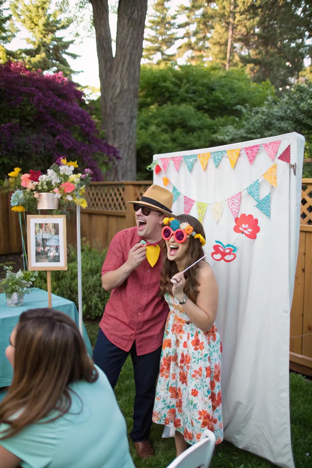 A photo booth provides endless fun and memories.