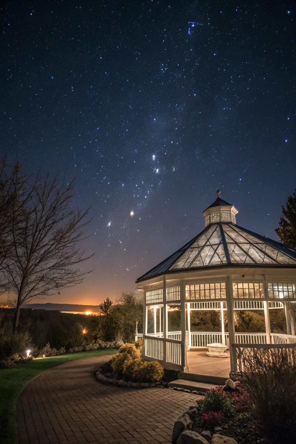 Enjoy unobstructed stargazing with clear acrylic roofing.