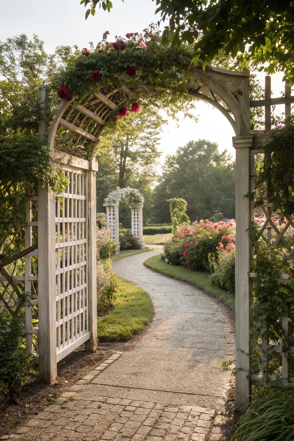 Welcome guests with a beautifully designed lattice gate.