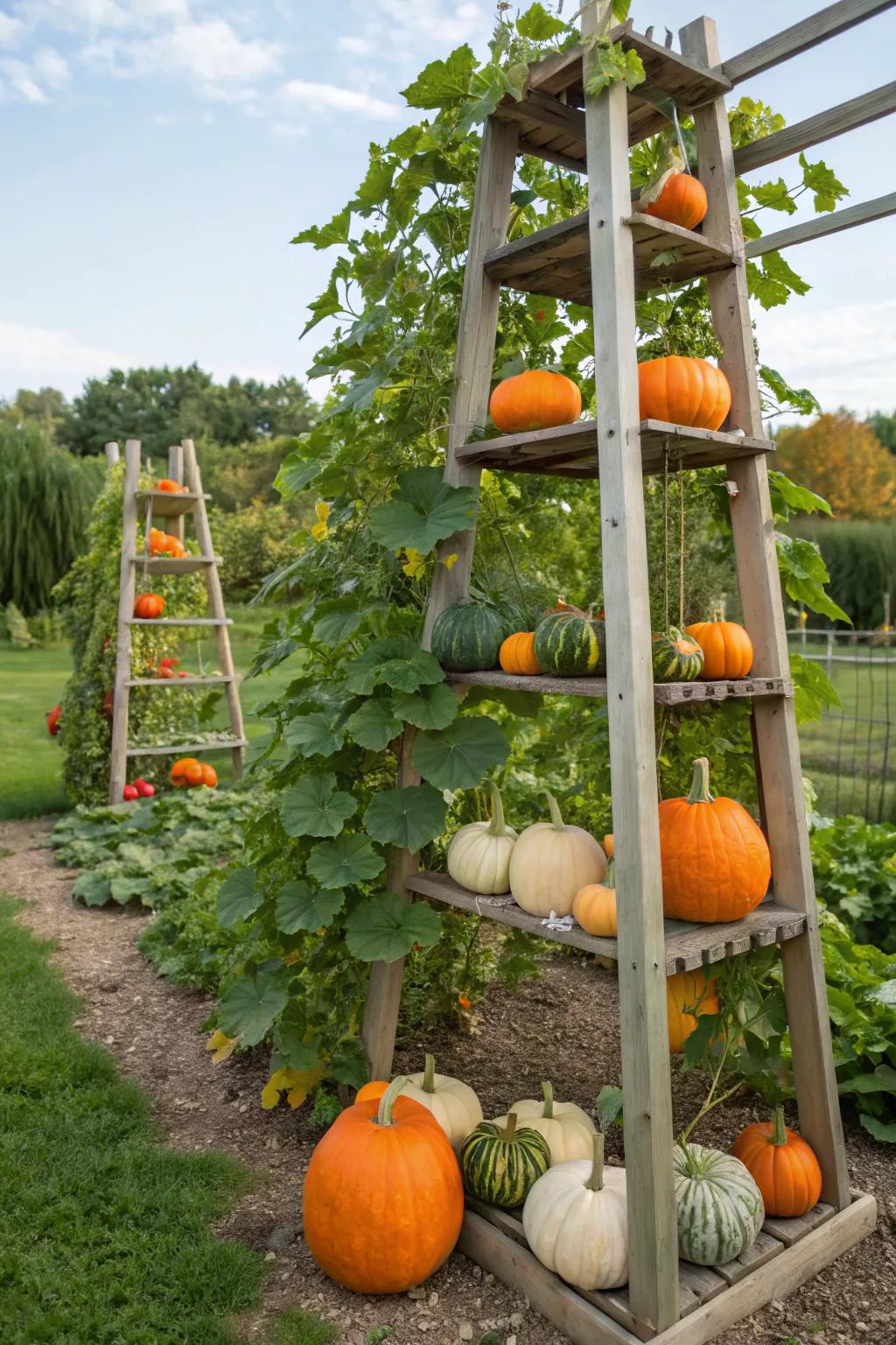 A dual-level trellis system maximizes growth potential in compact spaces.
