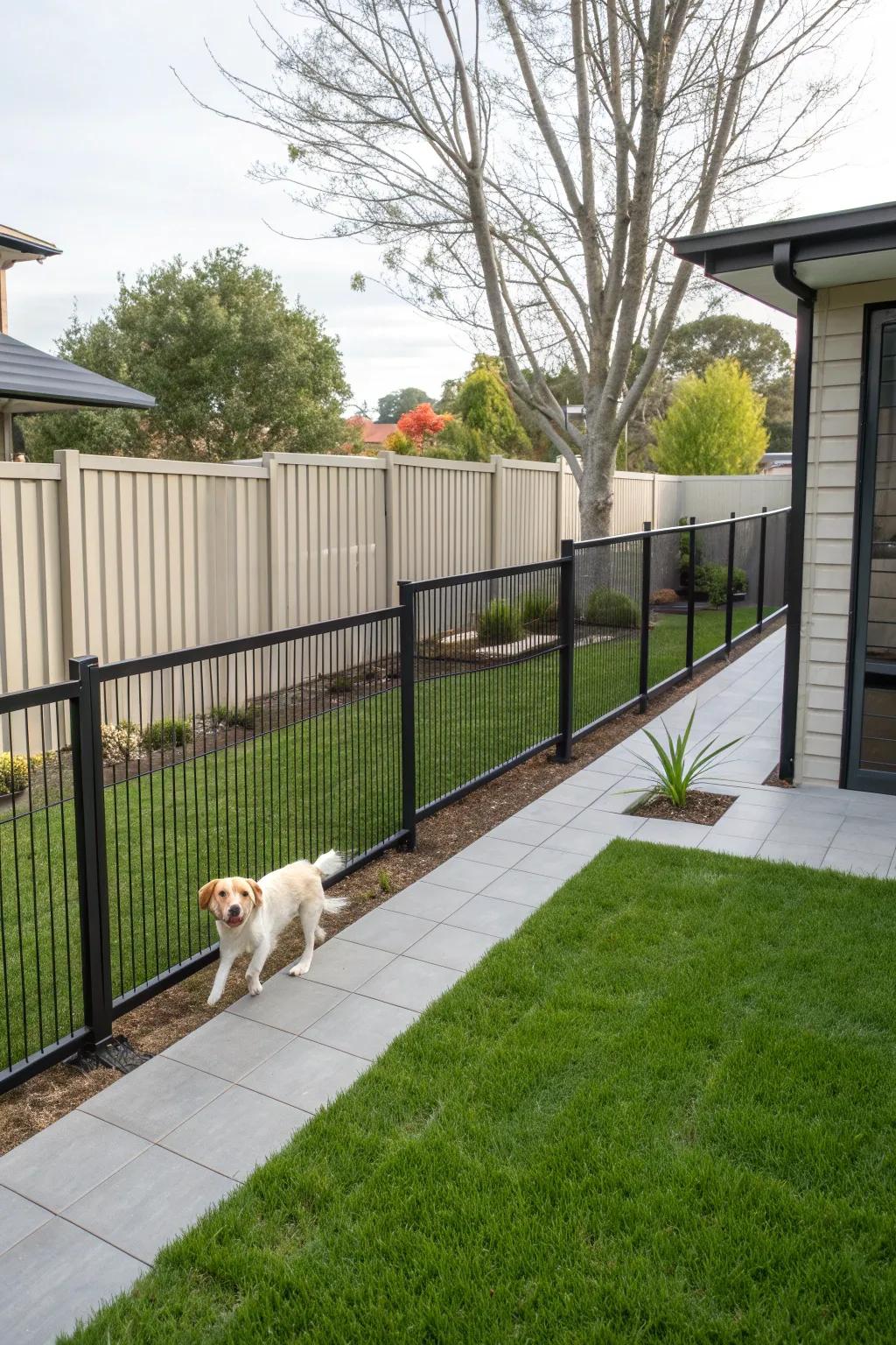 Secure fencing gives your pup the freedom to roam safely.