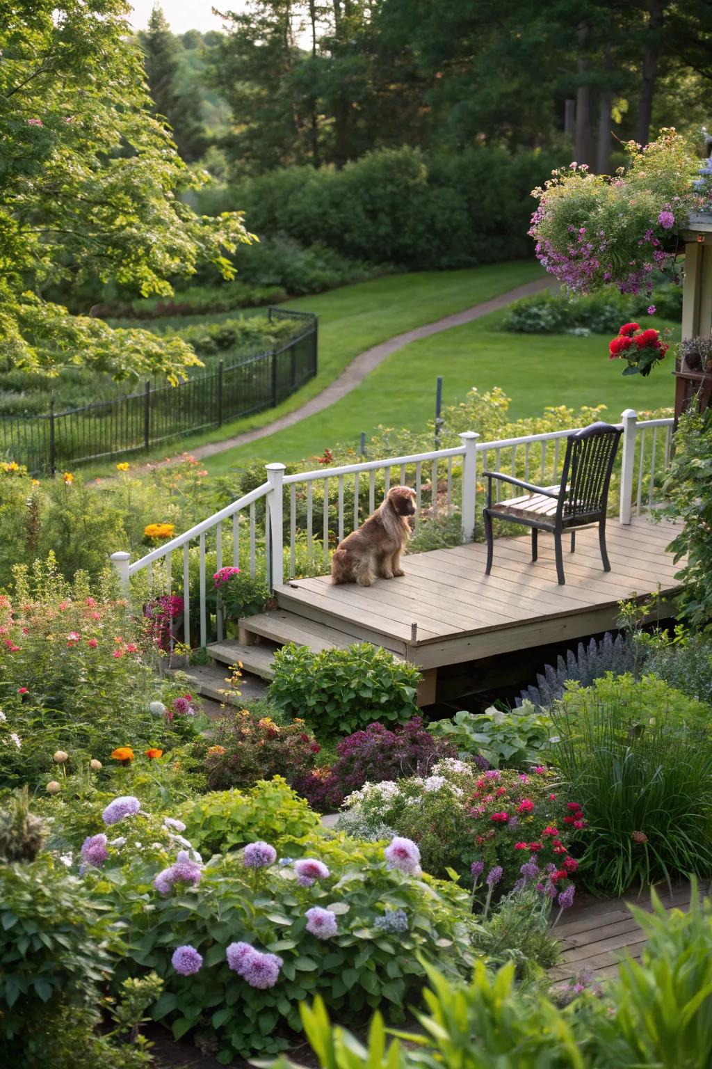 Viewing platform for dogs in the garden
