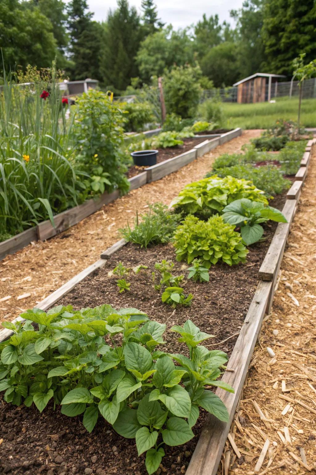 Eco-friendly mulch is safe for dogs and beneficial for plants.