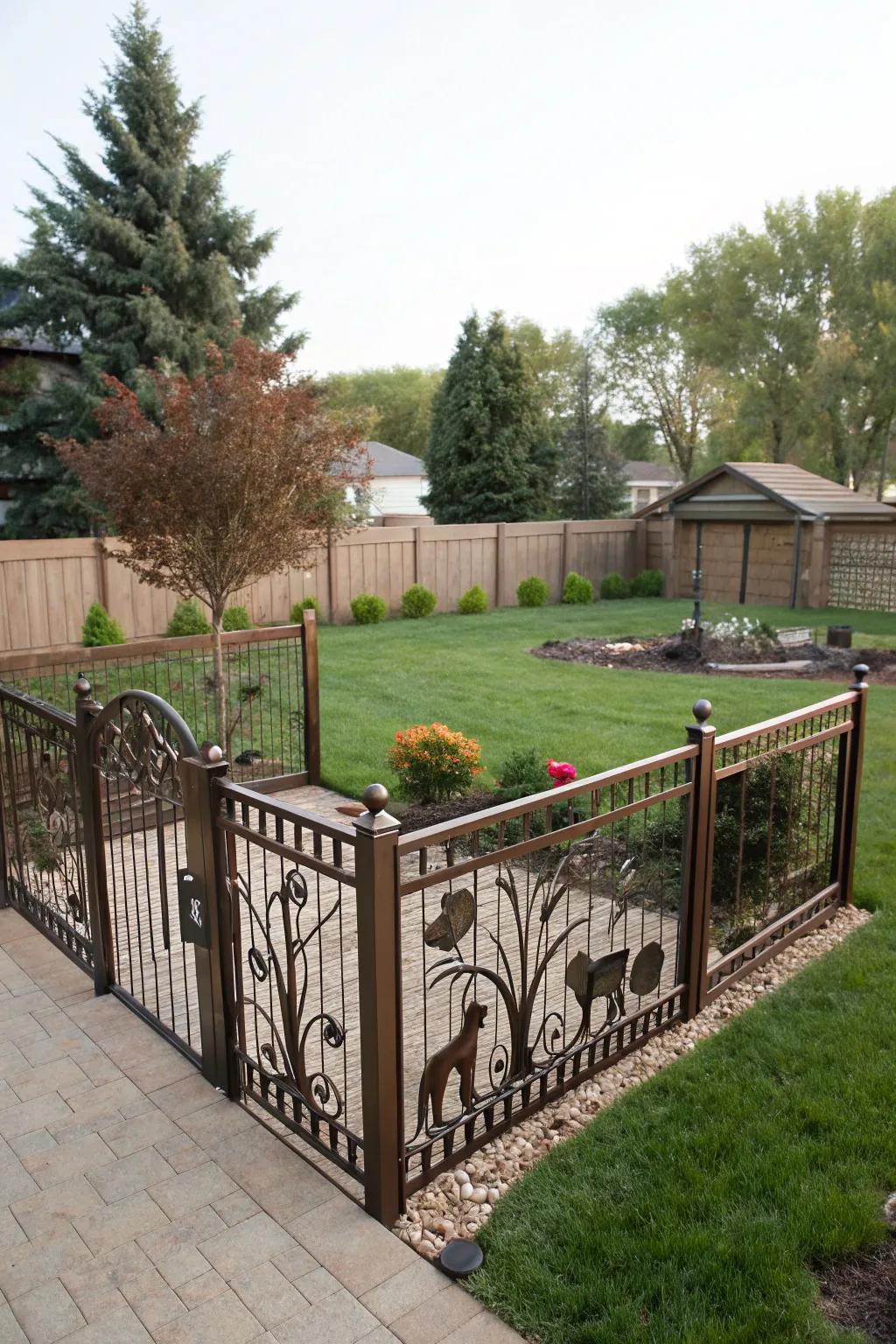 Artistic metalwork adds creativity and flair.