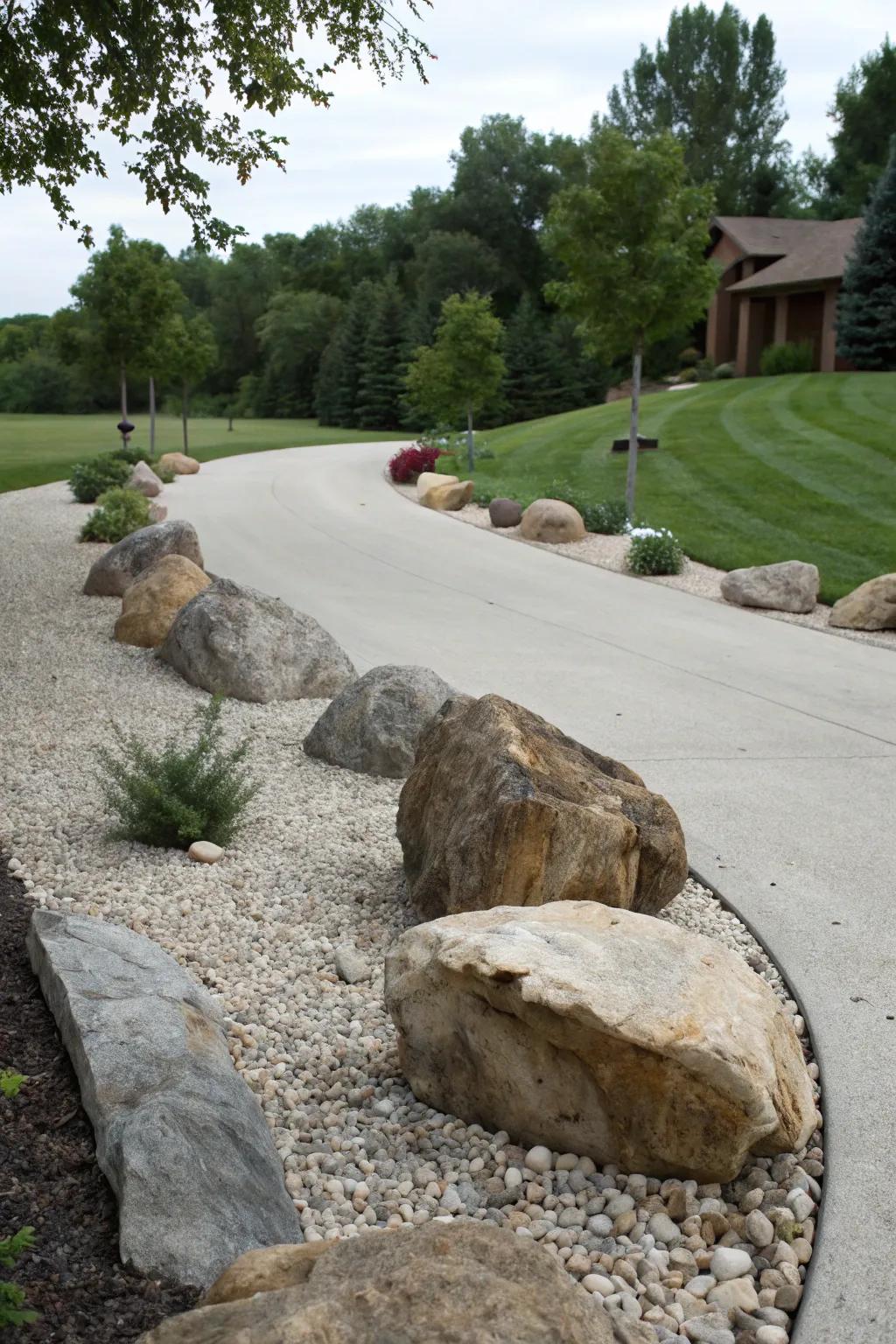 Enhance texture with natural rock accents.