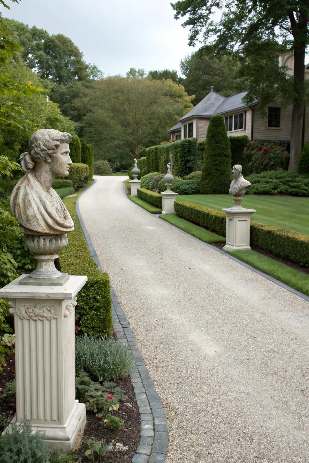 Artistic sculptures add a unique and personal touch.