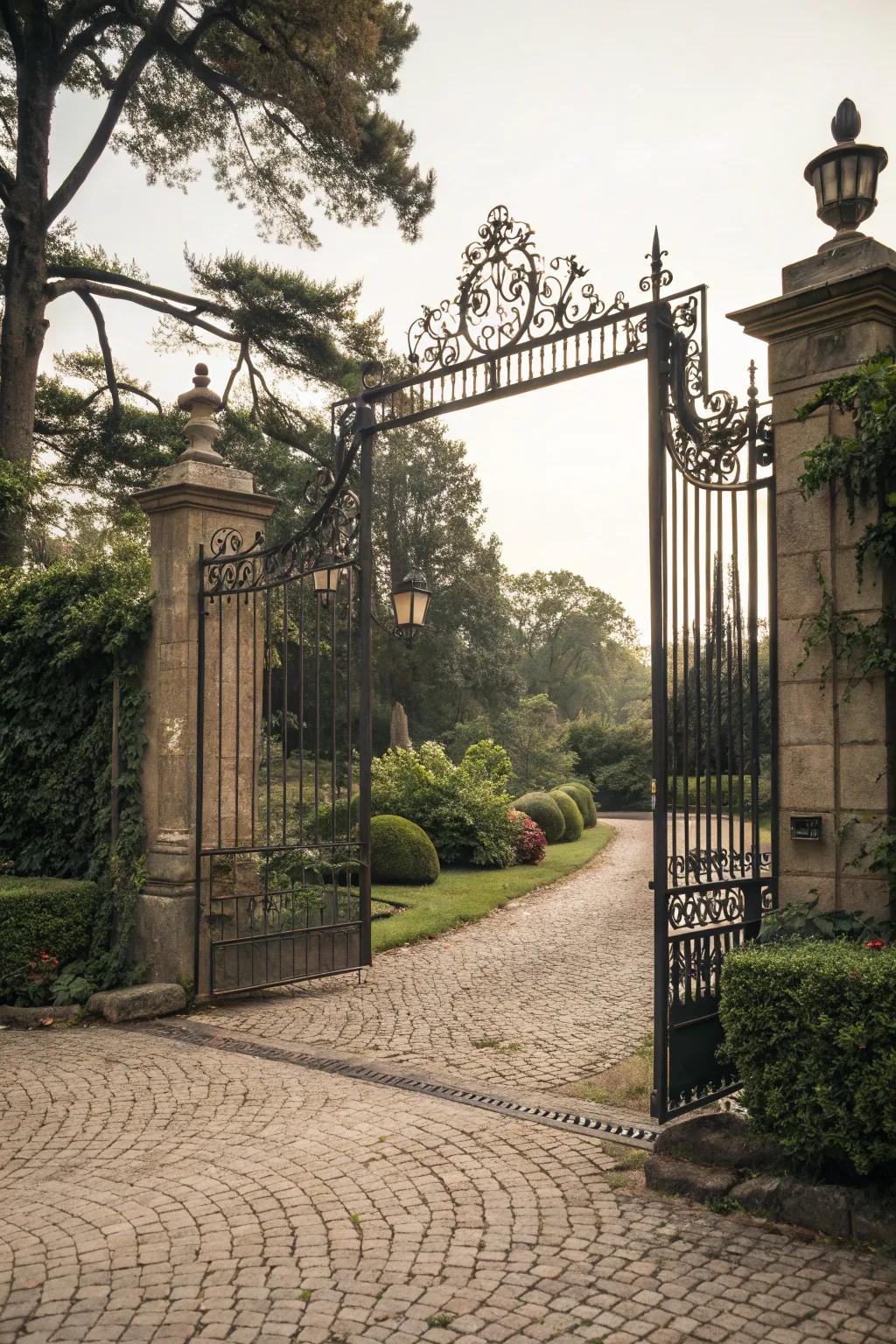 A vintage-style gate exuding old-world charm.