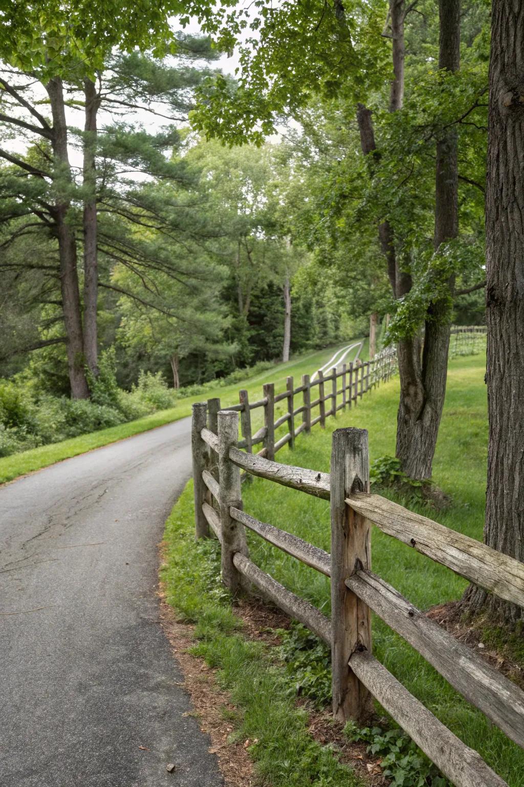 Cedar fences offer a charming, long-lasting rustic appeal.