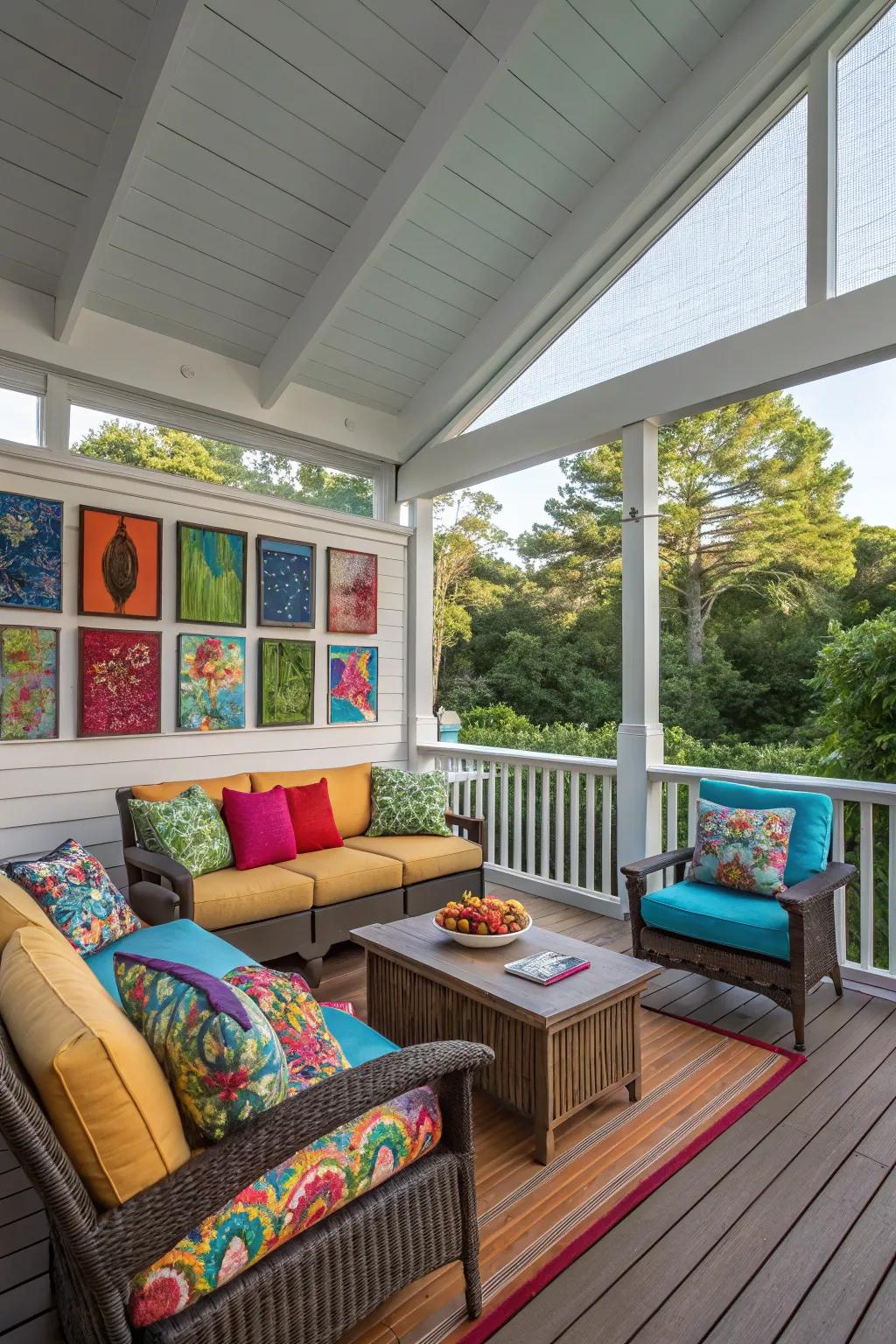 A porch full of lively color pops.