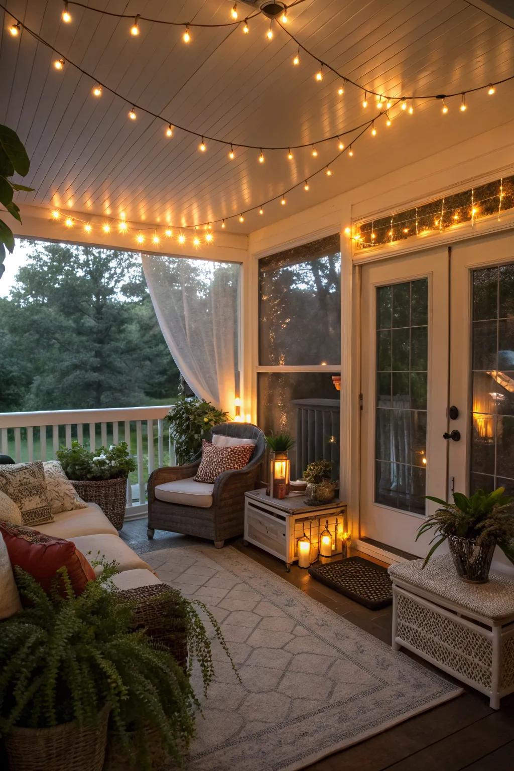 Layered lighting creates a versatile and inviting atmosphere.