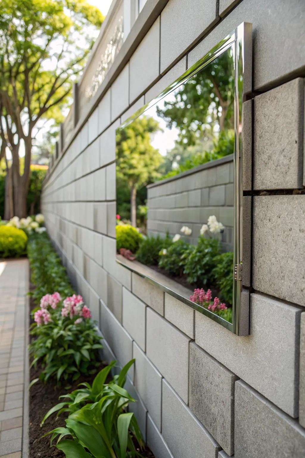 A mirror finish makes outdoor spaces feel larger and brighter.