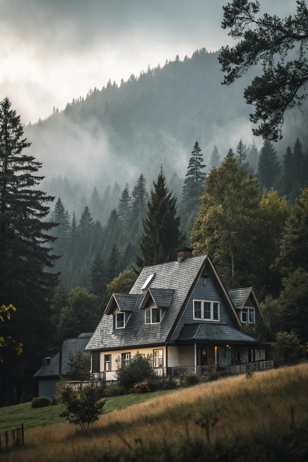 Create drama with steep-roof shed dormers.