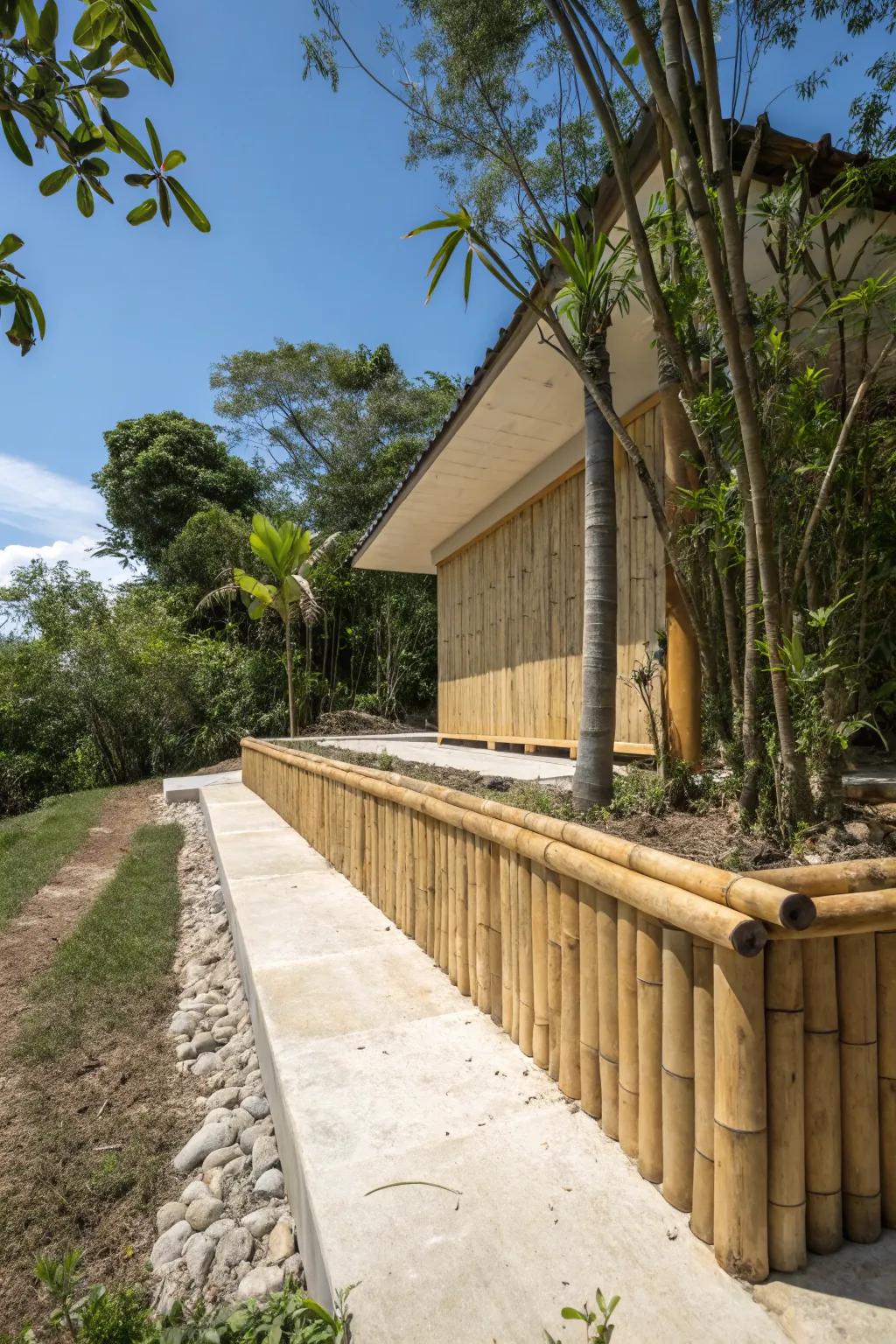 Bamboo skirting offers a unique and tropical look.
