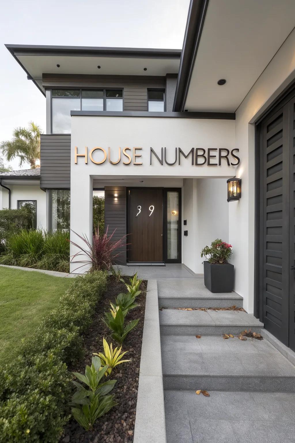 Updated house numbers offer a sleek touch.