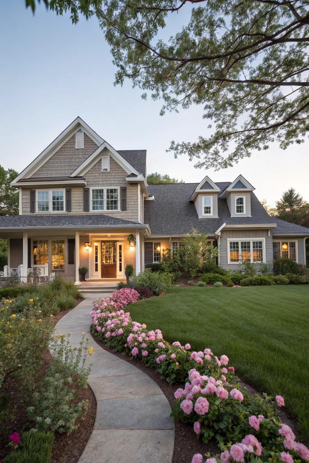 Symmetrical trim adds balance and harmony to the home.