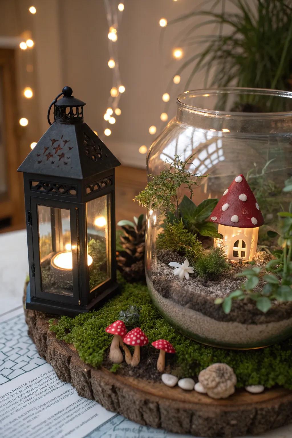 A fairy lantern light that adds a cozy glow to your garden.