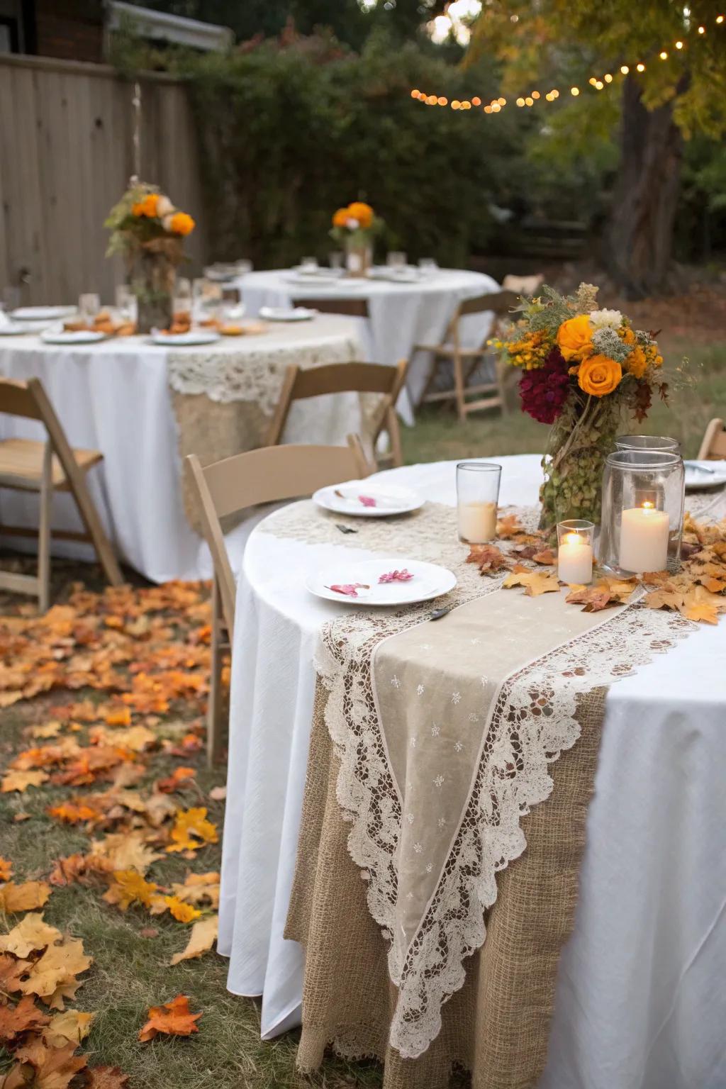 Rustic settings add a charming touch to your tables.