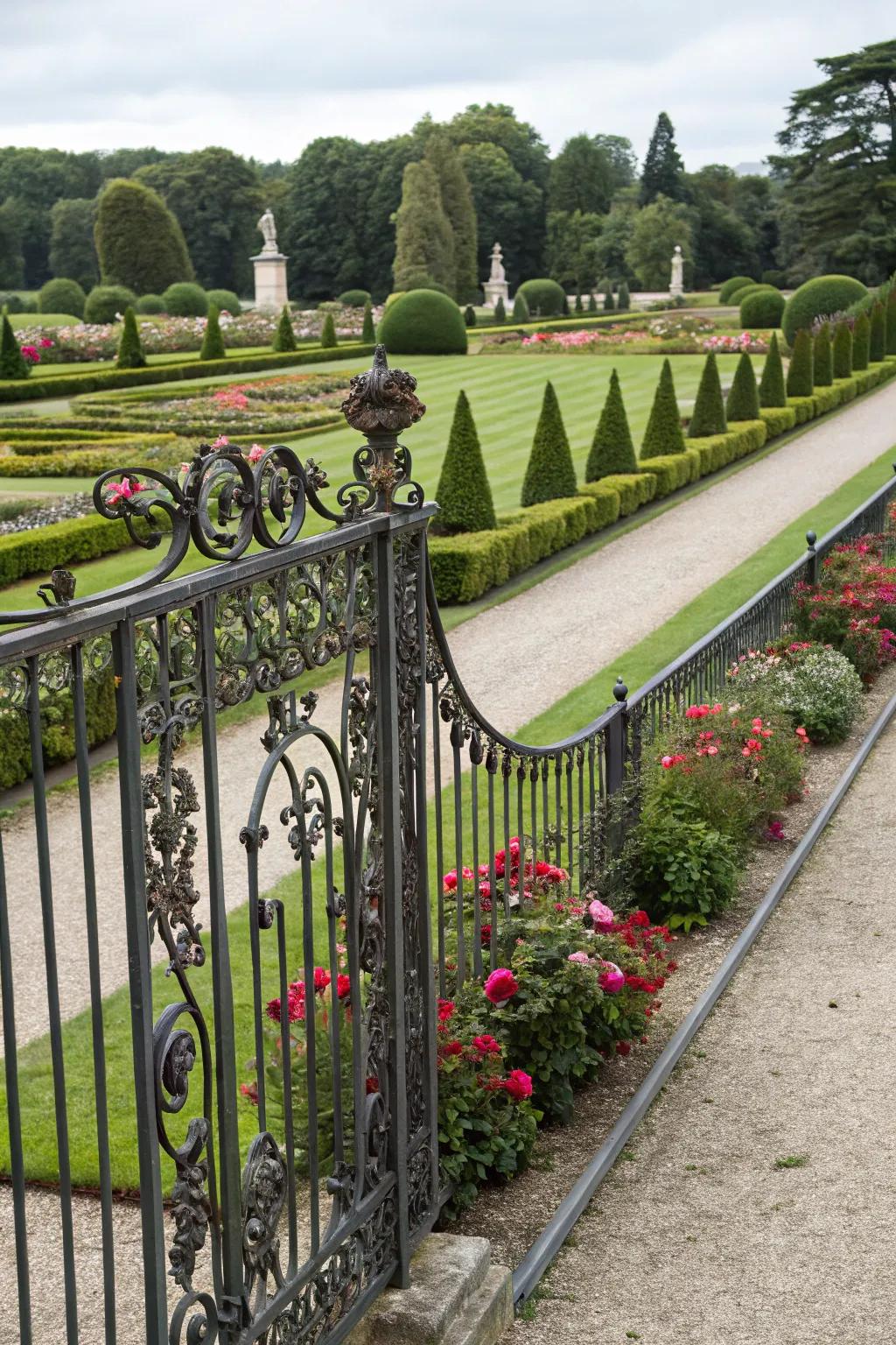 Wrought iron fences combine art and functionality beautifully.