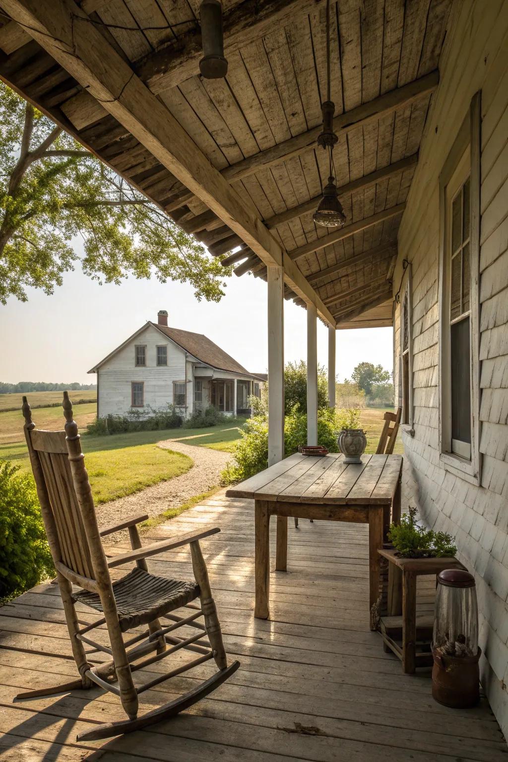 Vintage decor adds character and history to your porch.