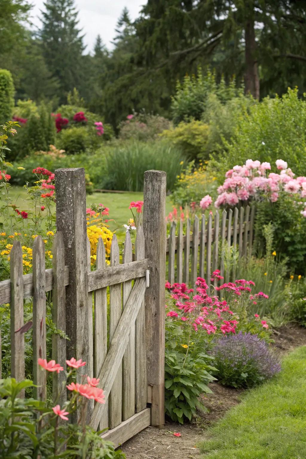 Cedar wood provides a naturally beautiful and durable fence.