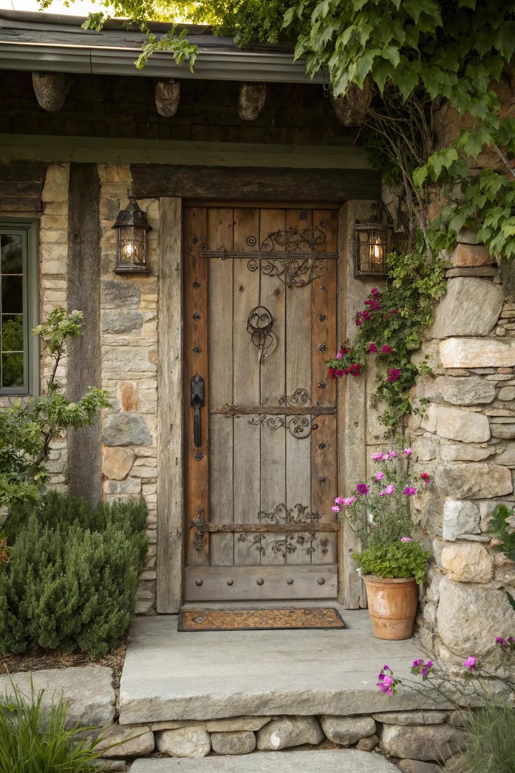 Layered textures add depth and interest to your door.