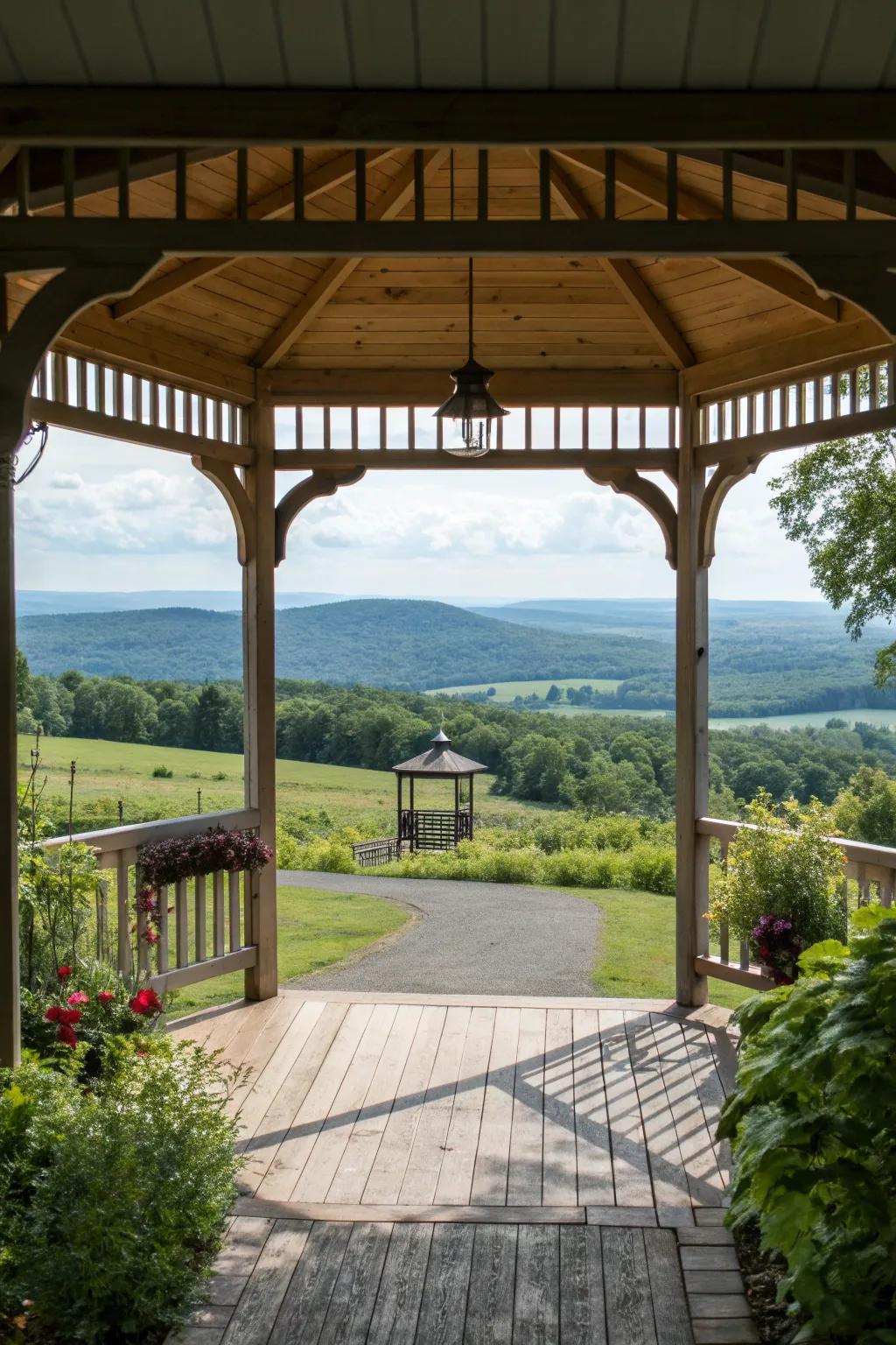 An open-air design offers unobstructed views and a refreshing breeze.