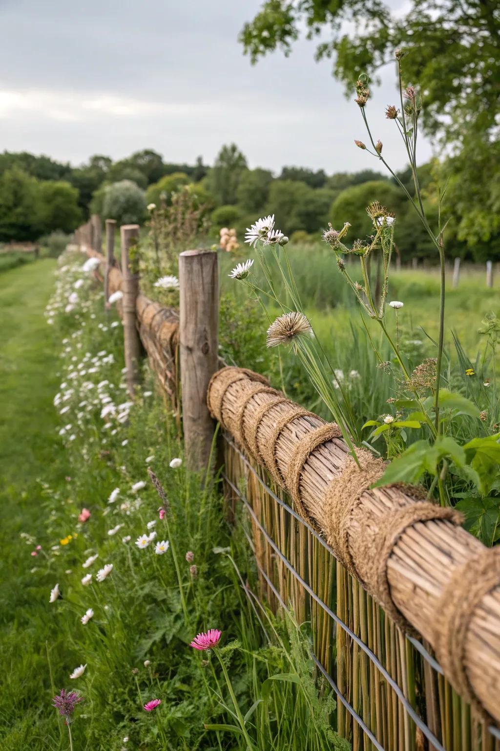 Reed rolls offer rustic charm and natural integration.