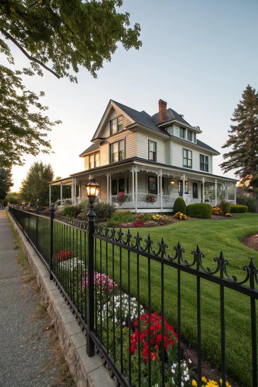 Wrought iron fences bring elegance and timeless appeal.