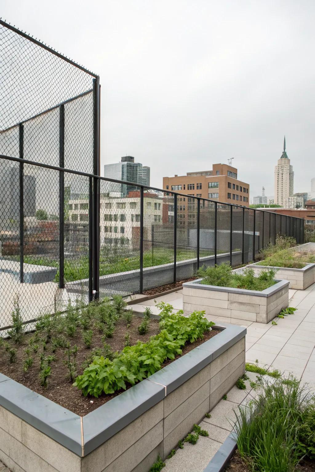Achieve an edgy and modern look with mesh and metal fencing.