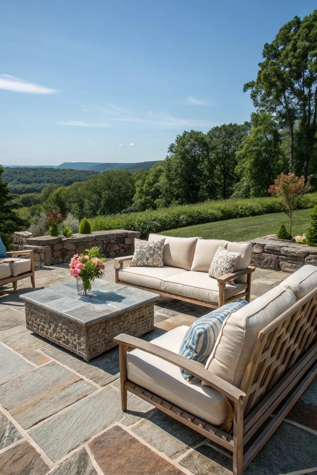 An outdoor living room for comfort and style.