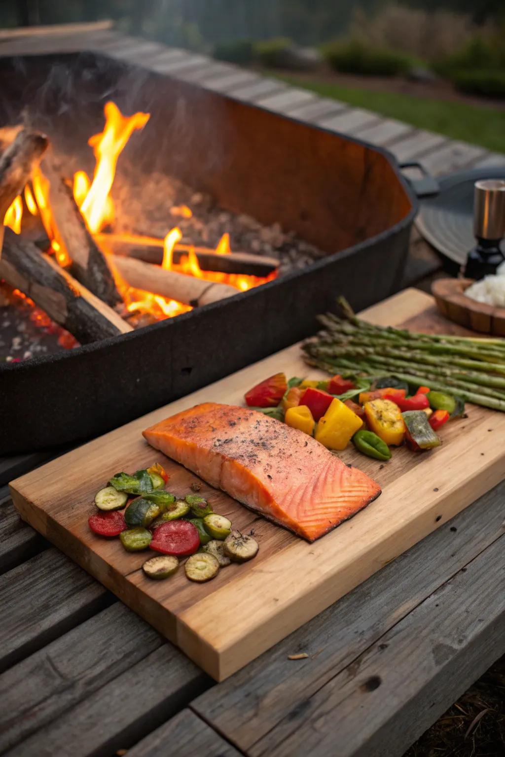 Cedar planks infusing dishes with delightful smoky flavors.