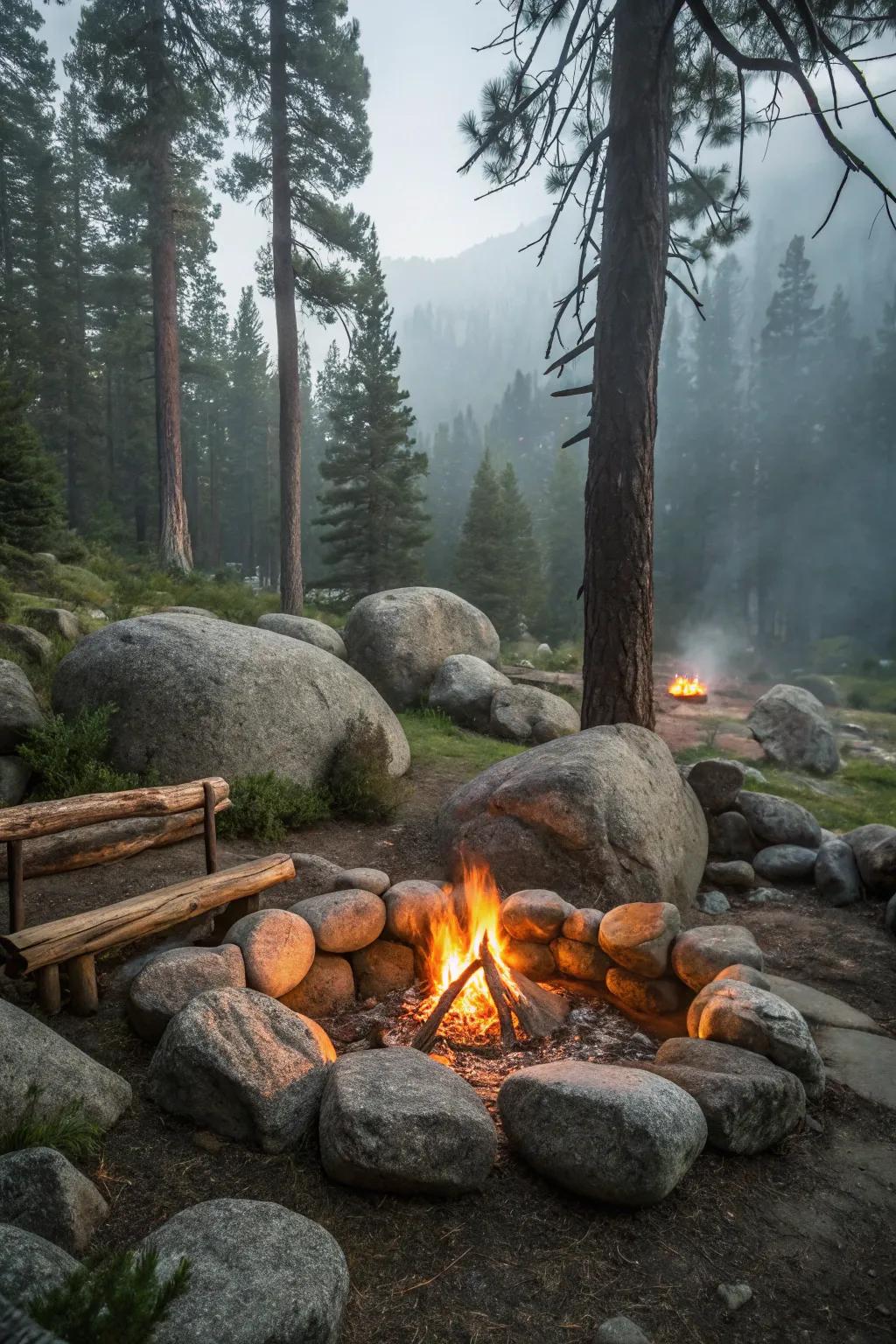 Rugged and earthy with boulder borders.