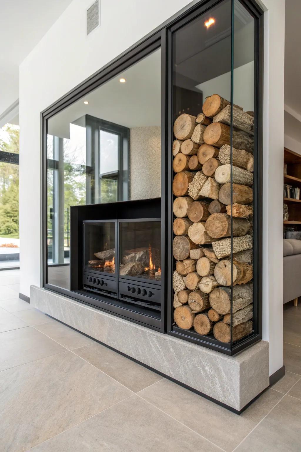 Modern see-through storage for a sleek and functional design.