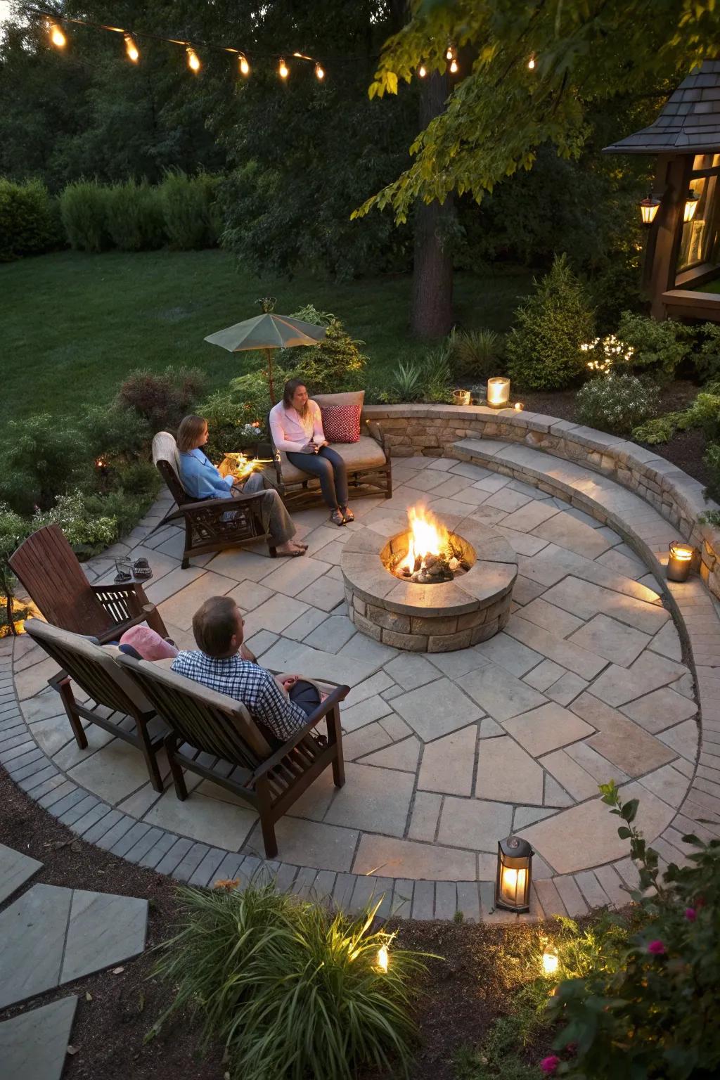 Circular seating fosters conversation.