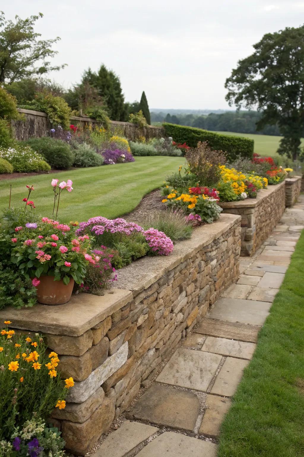 Define your garden with charming flagstone walls.