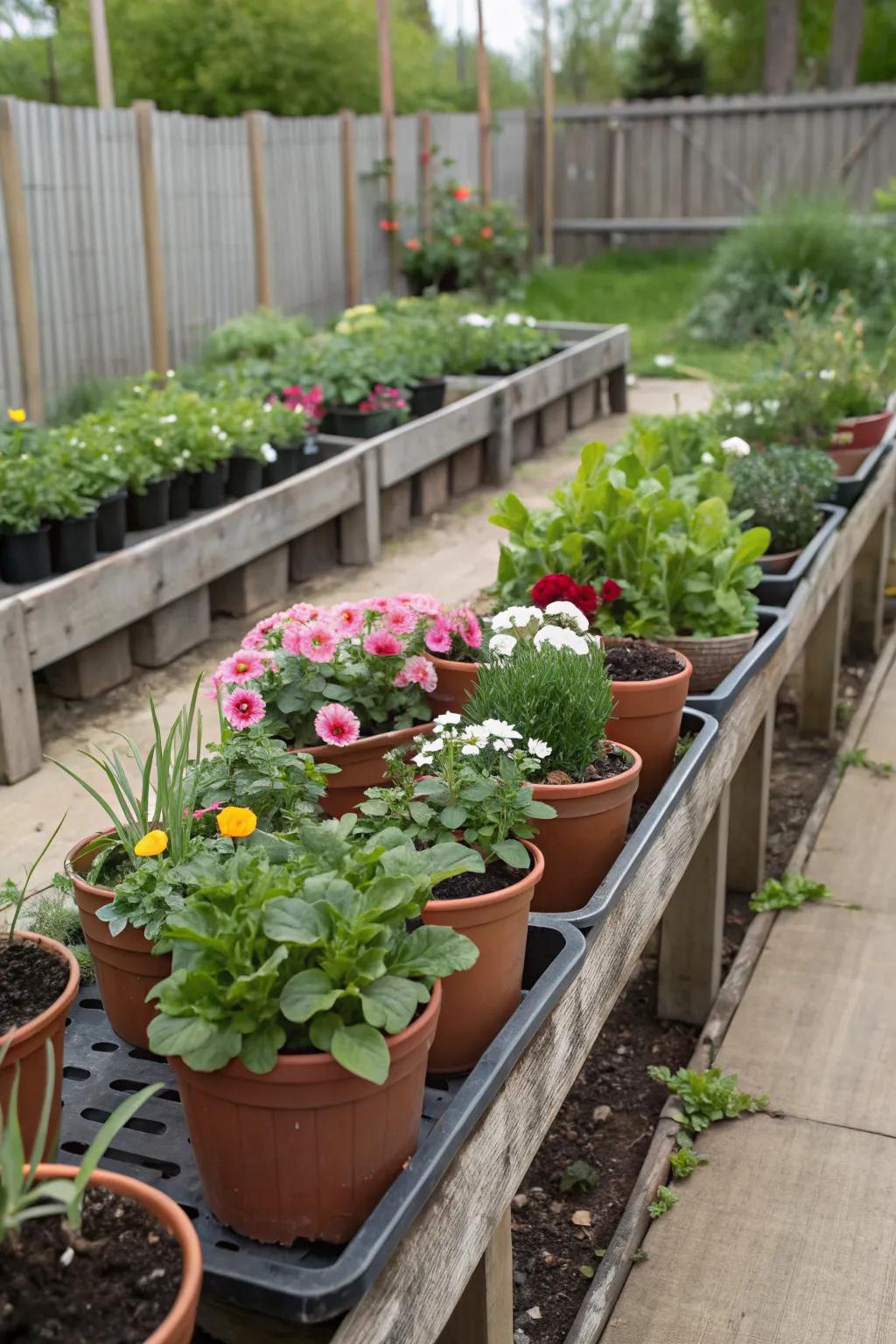 Keep it organized with a potting bench display.