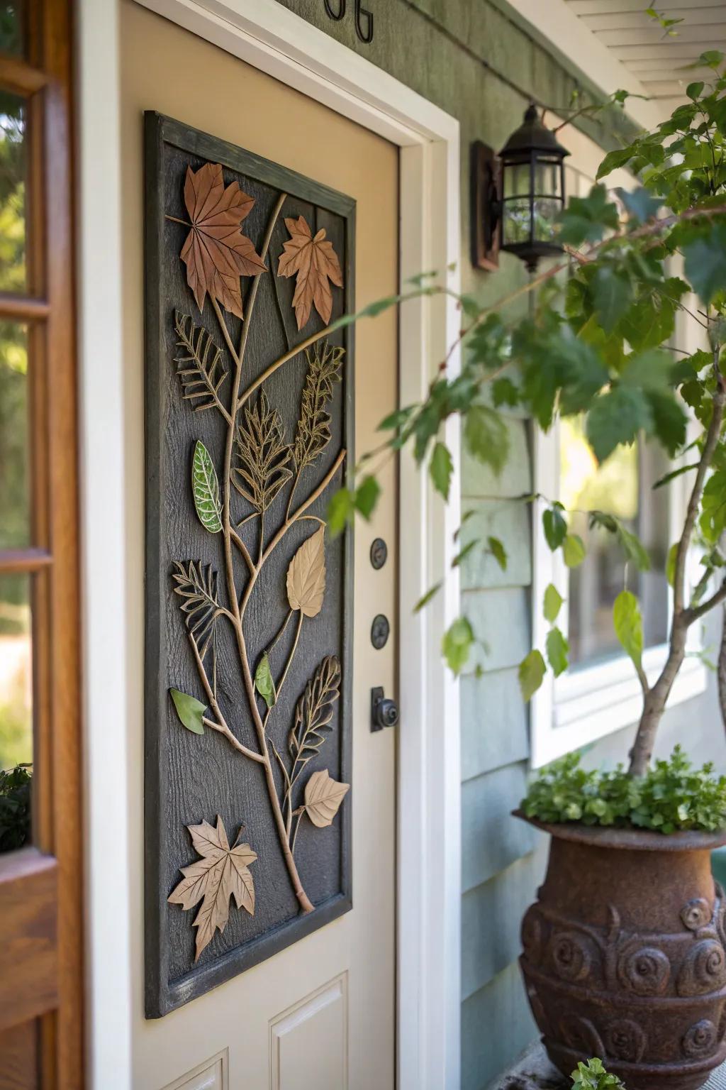 A nature-themed plaque that blends beautifully with outdoor surroundings.