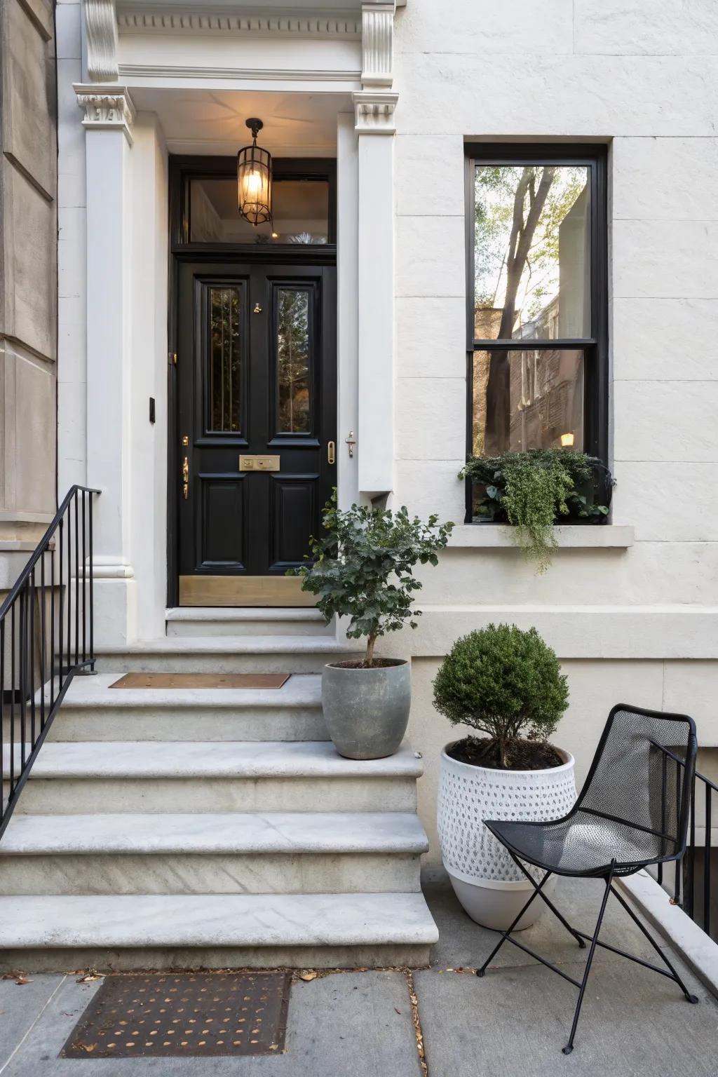 Simple elegance can make a powerful statement on your stoop.
