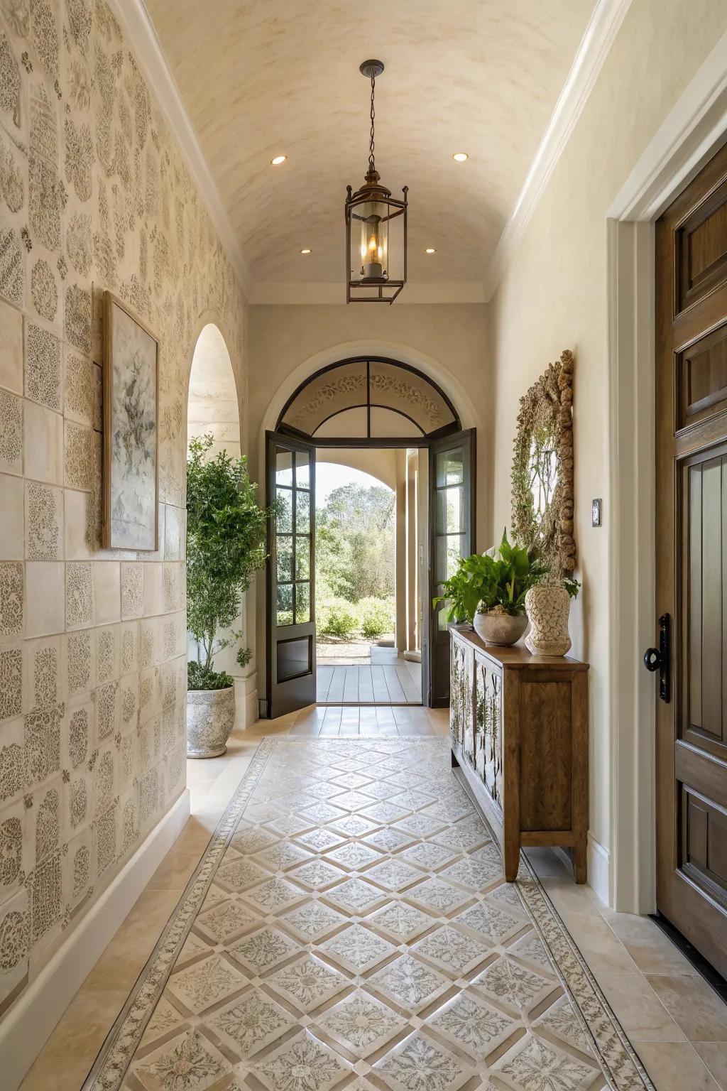 Add depth with textured tiles that mimic nature