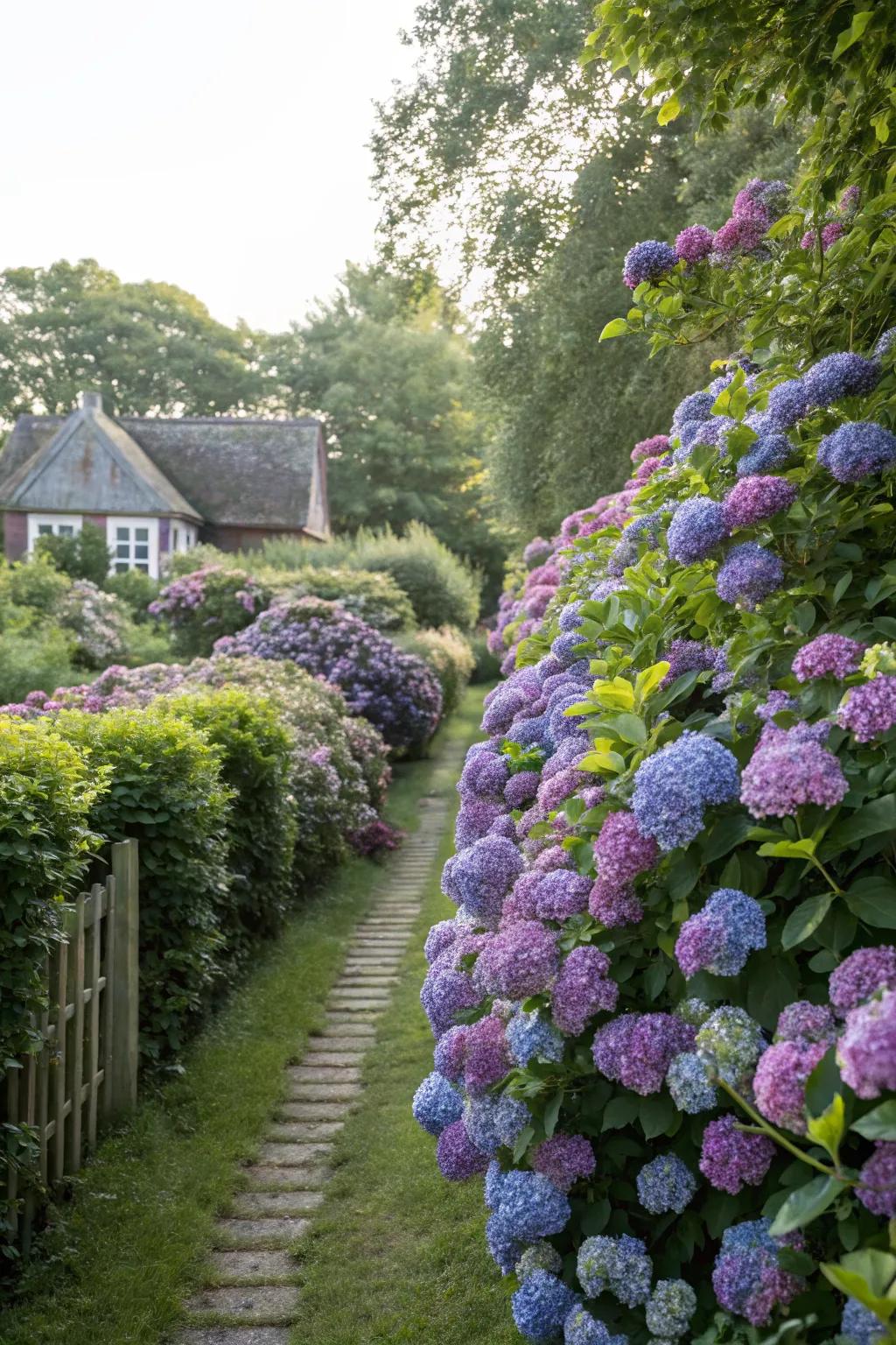 A lush hedge for privacy and charm.