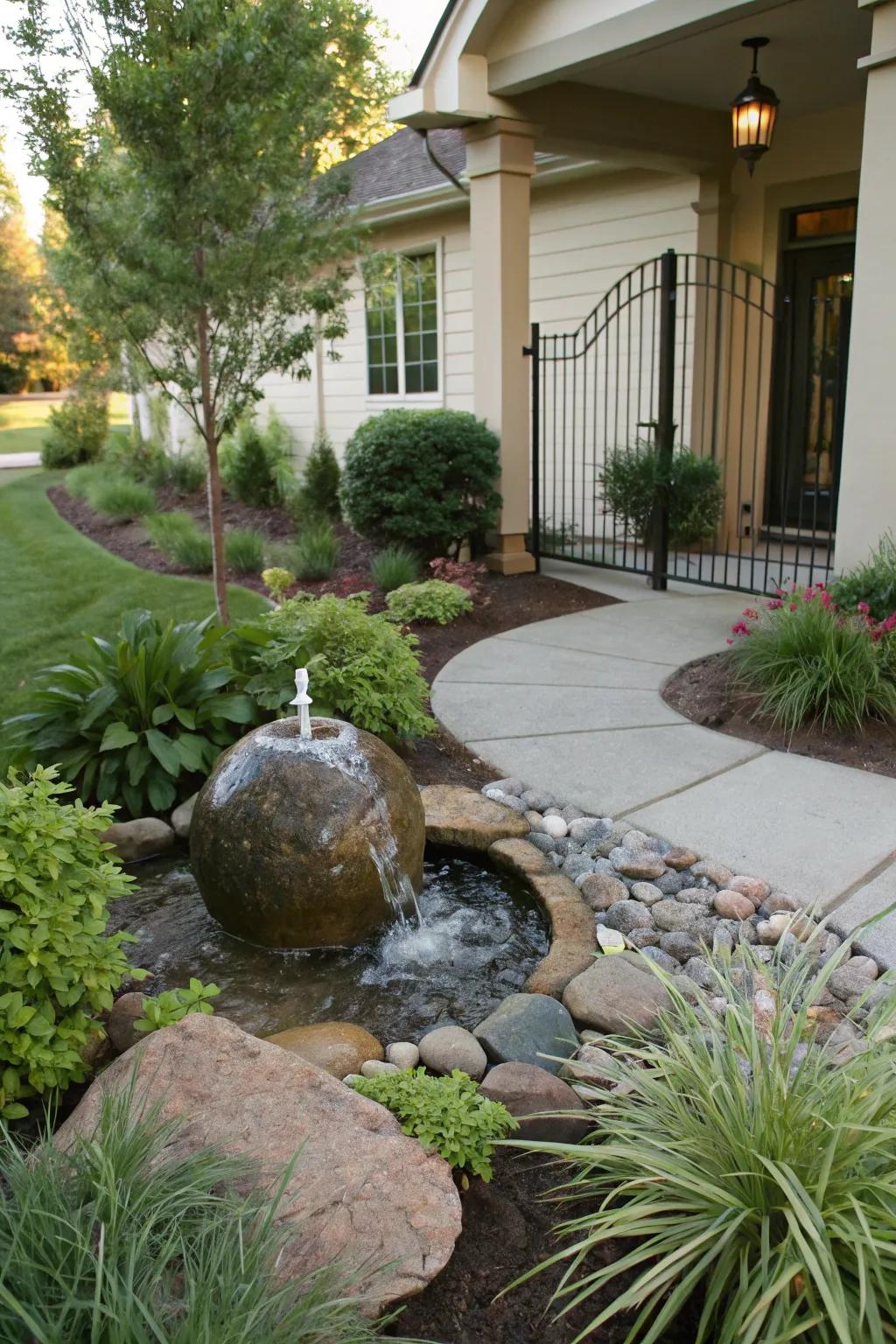 Small water feature for soothing ambiance