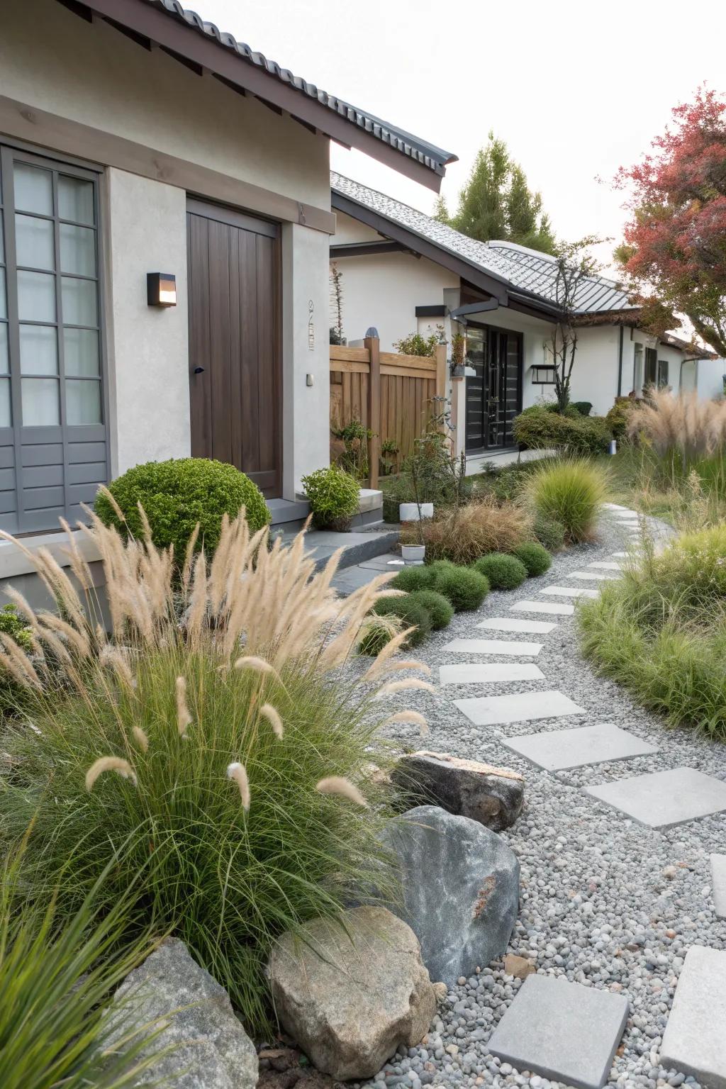 A tranquil Japanese-inspired minimalist garden.