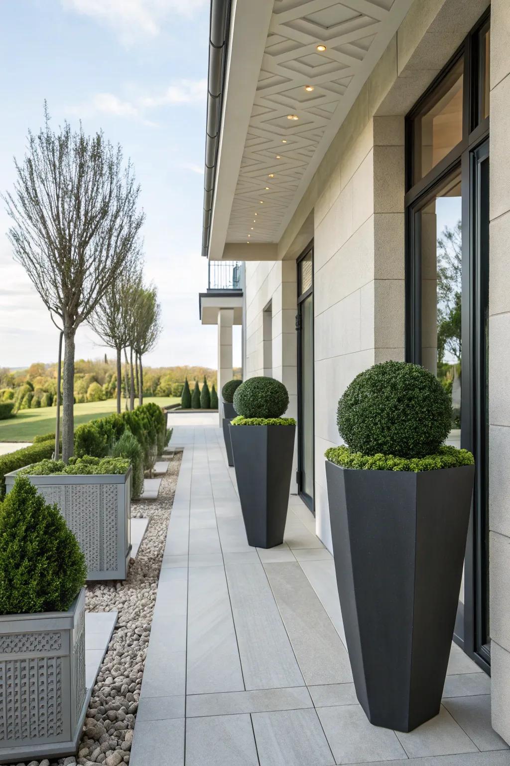 Achieve a contemporary vibe with modern geometric urns.
