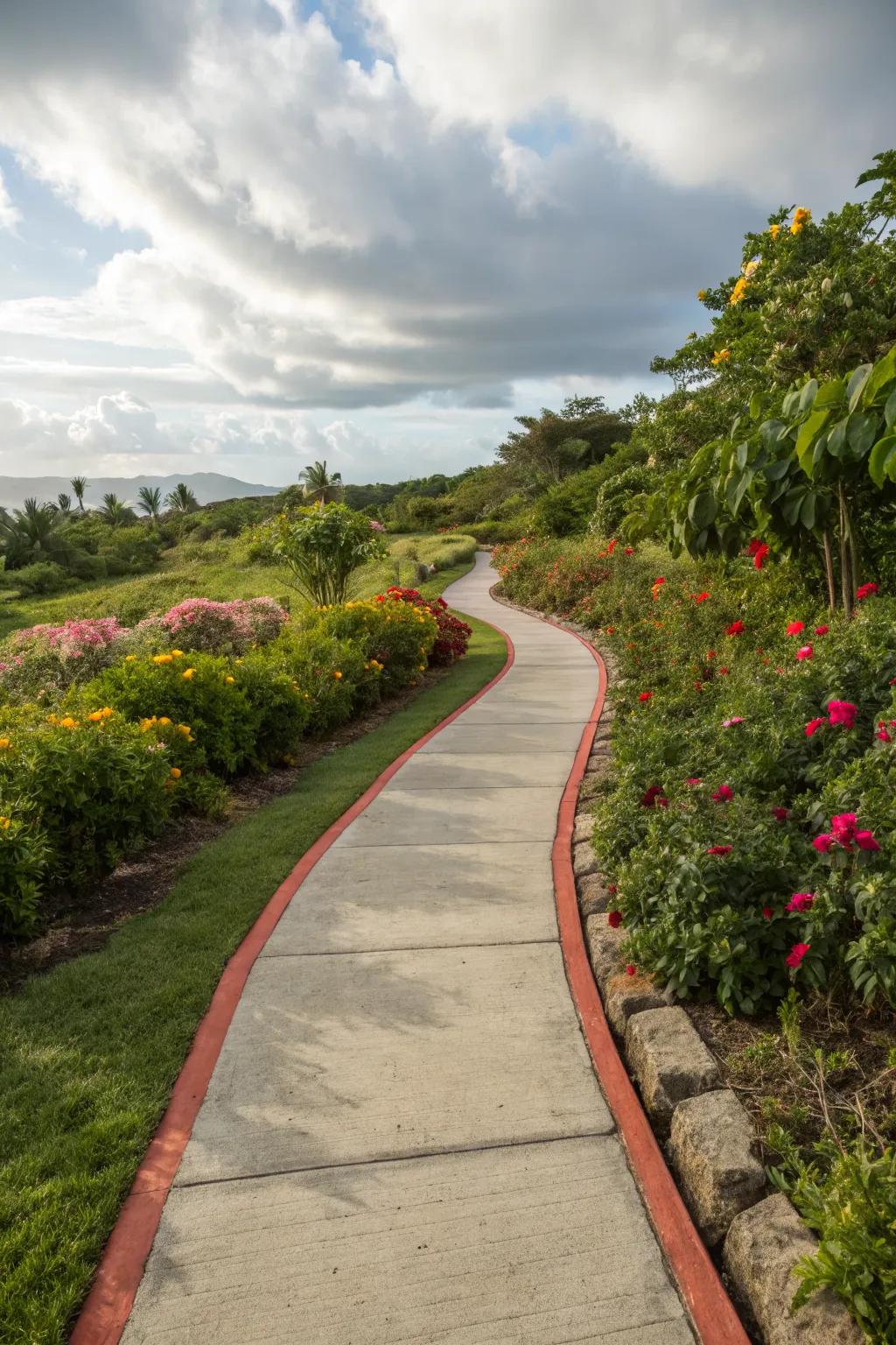Contrasting edges add definition and elegance to your walkway.