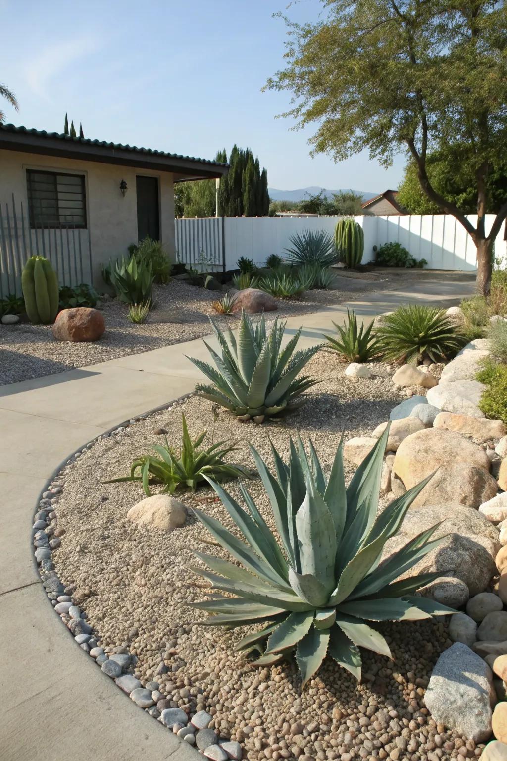 Go low-maintenance with gravel gardens.