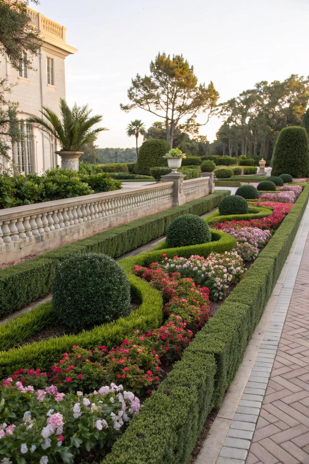 Elevate your garden with sophisticated boxwood edging.