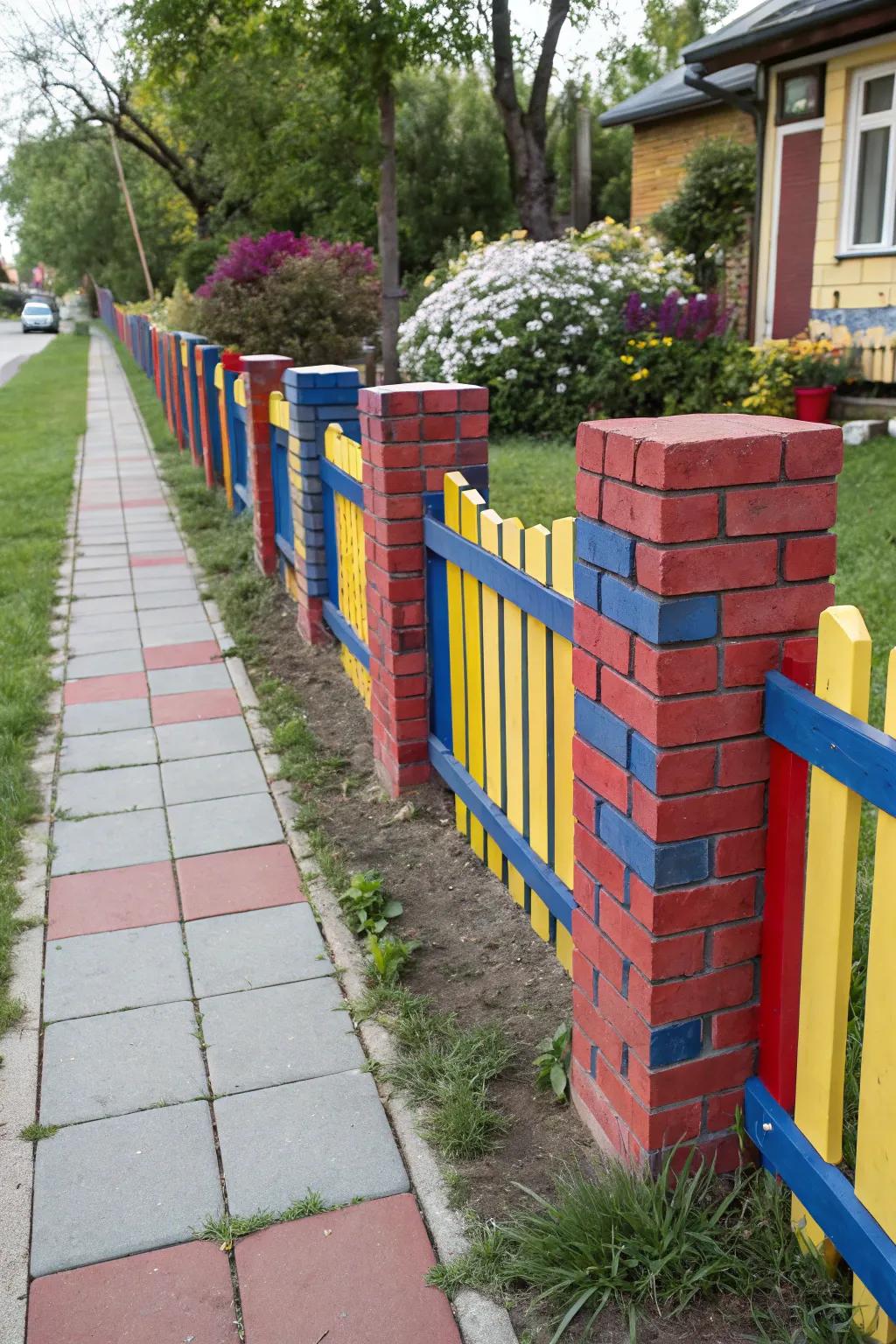 Create visual interest with a mix of brick colors.