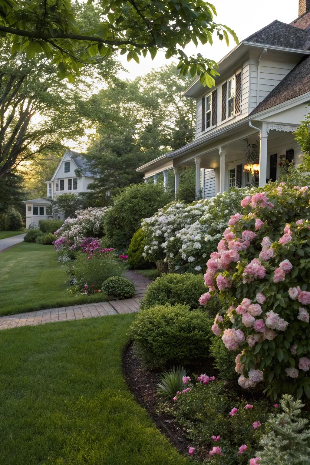 Add fragrant bushes for a delightful aromatic garden.